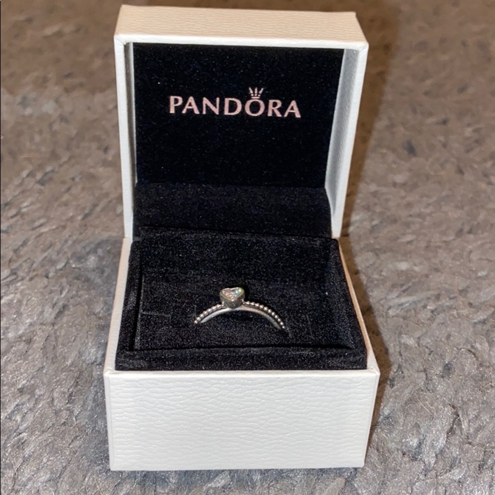 Pandora Clear Heart Beaded Ring